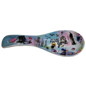 New York Souvenir Gift Statue of Liberty Kitchen Ceramic Spoon Rest (Heart-Pink)